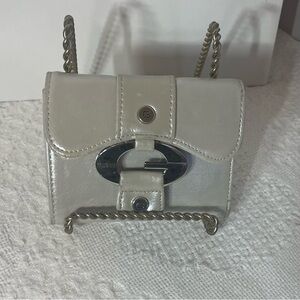 Guess Shiny Cream Wallet with Silver Accents‎